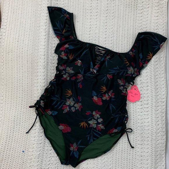 coral tropics plus size swimwear